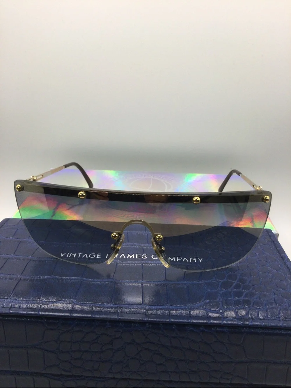PLAYBOY Gold Frame Sunglasses with Iridescent Lenses